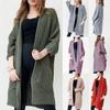 Women's Autumn/Winter Long Knit Cardigan - Solid Color, Loose Fit Sweater Coat