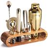 Cocktail Bar Set Mixology Bartender Kit: 10-Piece Bar Tool Set With Stylish Bamboo Stand Bar Tool
