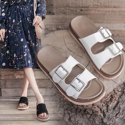 Тапочки женские летние модные новые пляжные туфли женские сандалии для улицы нескользящие домашние тапочки с открытым носком повседневные плоские сандалии