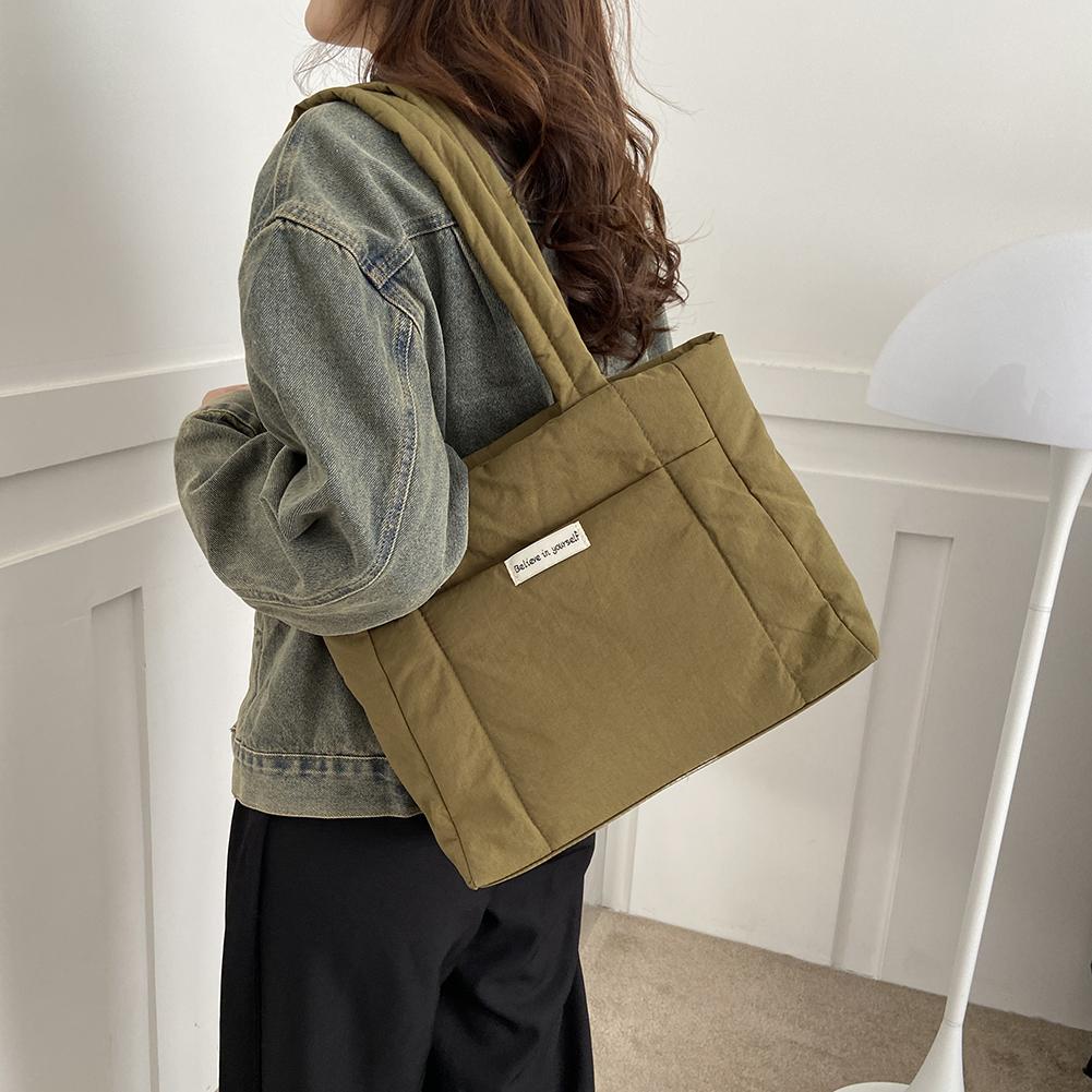 Сумки женские зимние сумки на плечо с хлопковой подкладкой однотонные большие сумки подмышками женские стеганые сумки для поездок на работу сумка-тоут