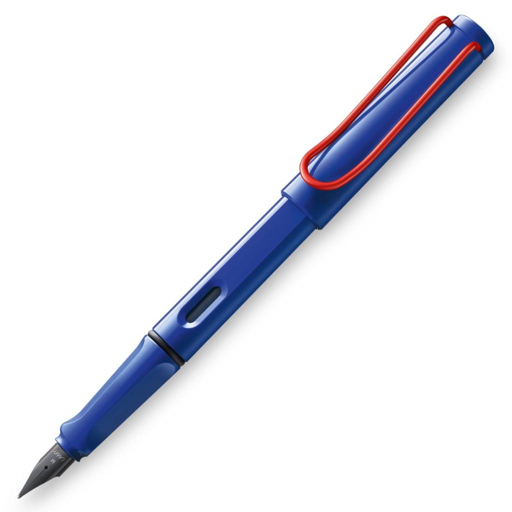 LAMY EF Fountain Extra Fine Limited Officially Imported Pen, Nib, Safari, Blue-Red Clip, L14R-EF, Edition,