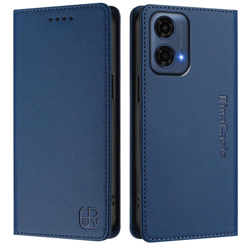 Для Motorola Moto G24 Power Кожаный чехол RINACASIS RC01 Чехол для телефона с RFID-блокировкой Кошелек Подставка