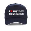 Я Люблю Своего Горячего Парня Кепка с Принтом Букв Модная Кепка Snapback Подарок на День Святого Валентина для Пары Крутая Регулируемая Кепка