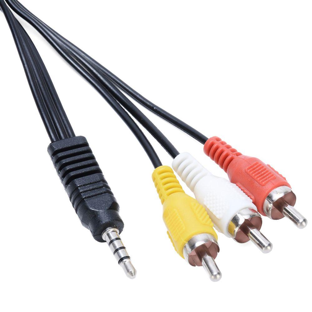 1M DVD TV Male to Male Speaker AV Cable AUX Cable Adapter Wire 3.5mm Jack to 3 RCA