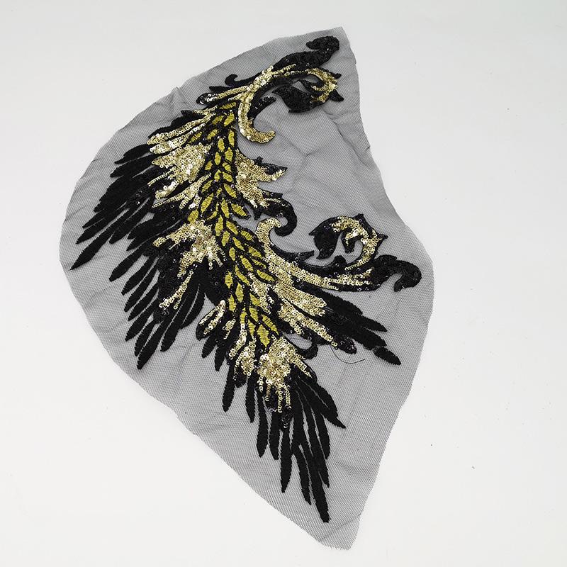 Вышитые нашивки Швейные аксессуары Перья Пайетки Кружево Рукоделие Хвост Феникса Сделай сам Пайетки Нашивки