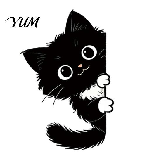 Cute Cat Light Switch Decals Glow in The Dark Black Wall Sticker, Luminous Self-Adhesive Waterproof Plates for Renters Decal, Decorative Room