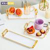 Прямоугольный поднос для хранения косметики, легкий роскошный поднос в стиле Ins, поднос для чая, ручка для кухни, домашнего подноса для гостиной, кофейни