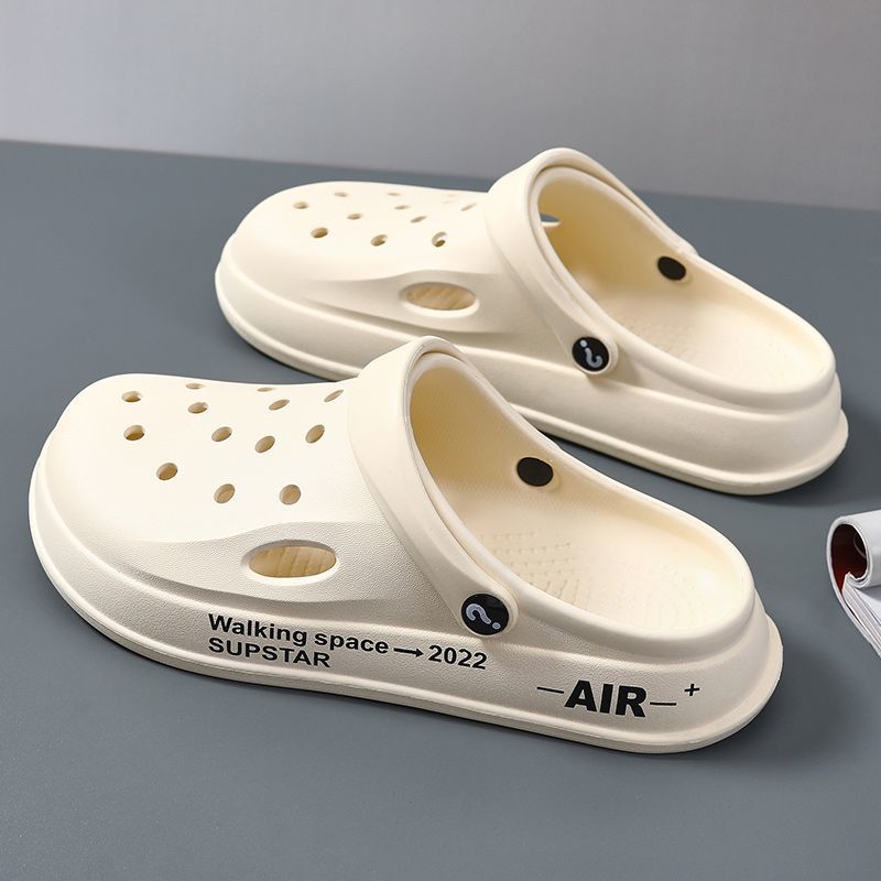 Модные тапочки для отдыха на открытом воздухе, новые нескользящие мужские сандалии с толстой подошвой, корейская версия мягких тапочек Nurse Baotou для мужчин