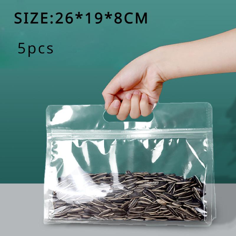 5 шт. Портативный прозрачный восьмисторонний герметичный пакет Zero Food Ziplock Bag Самоподдерживающийся сухой продукт Орехи Пластиковый герметичный
