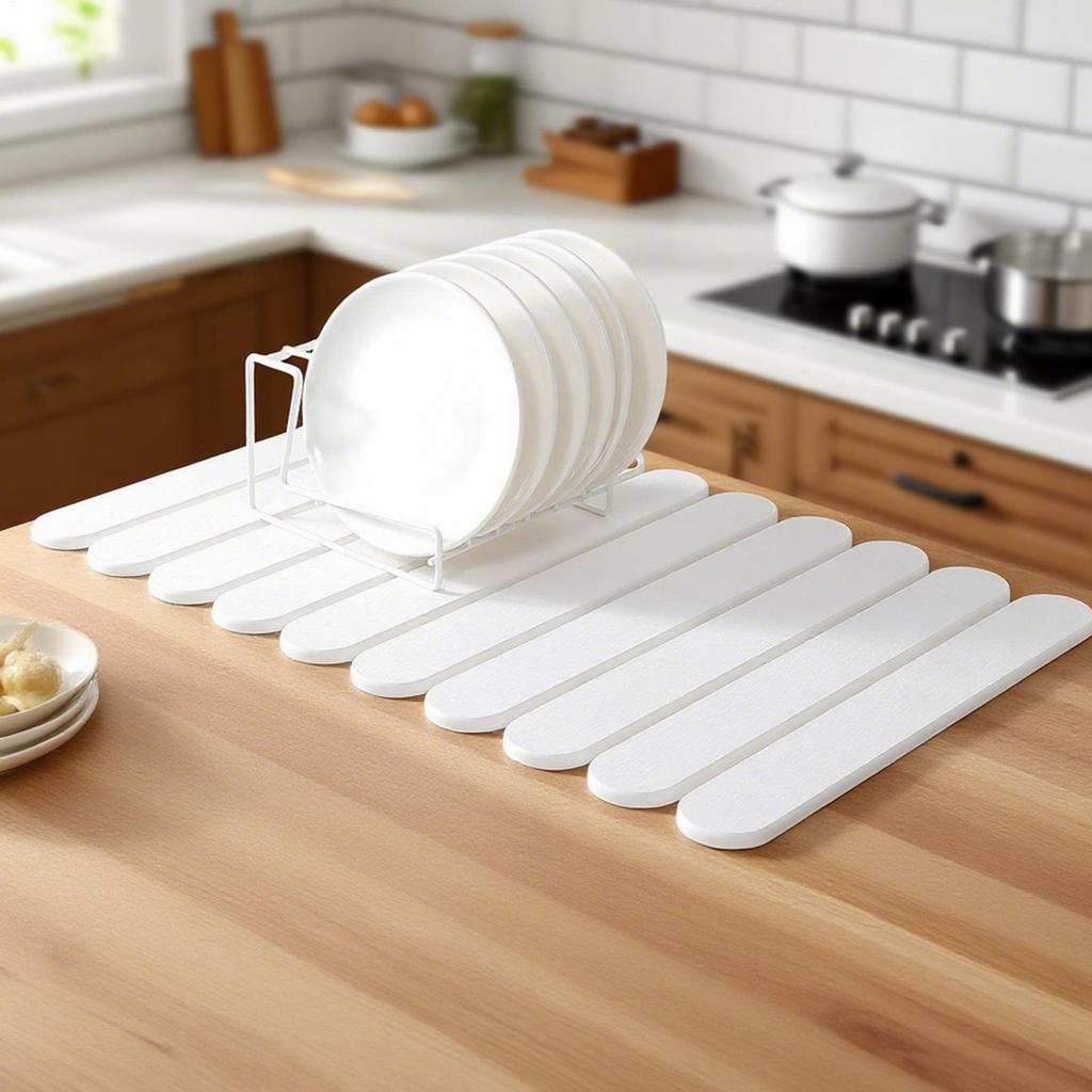 Foldable Stone Dish Drying Mat Diatomite Tableware Pads Non-slip Reusable Dish Drainer Mat Kitchen Accessories