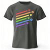 Rainbow Dice Lines Pure Cotton Printed Short Sleeved Mens Fashionable New Running Sports Tshirt Women Loose Oversized Soft Top