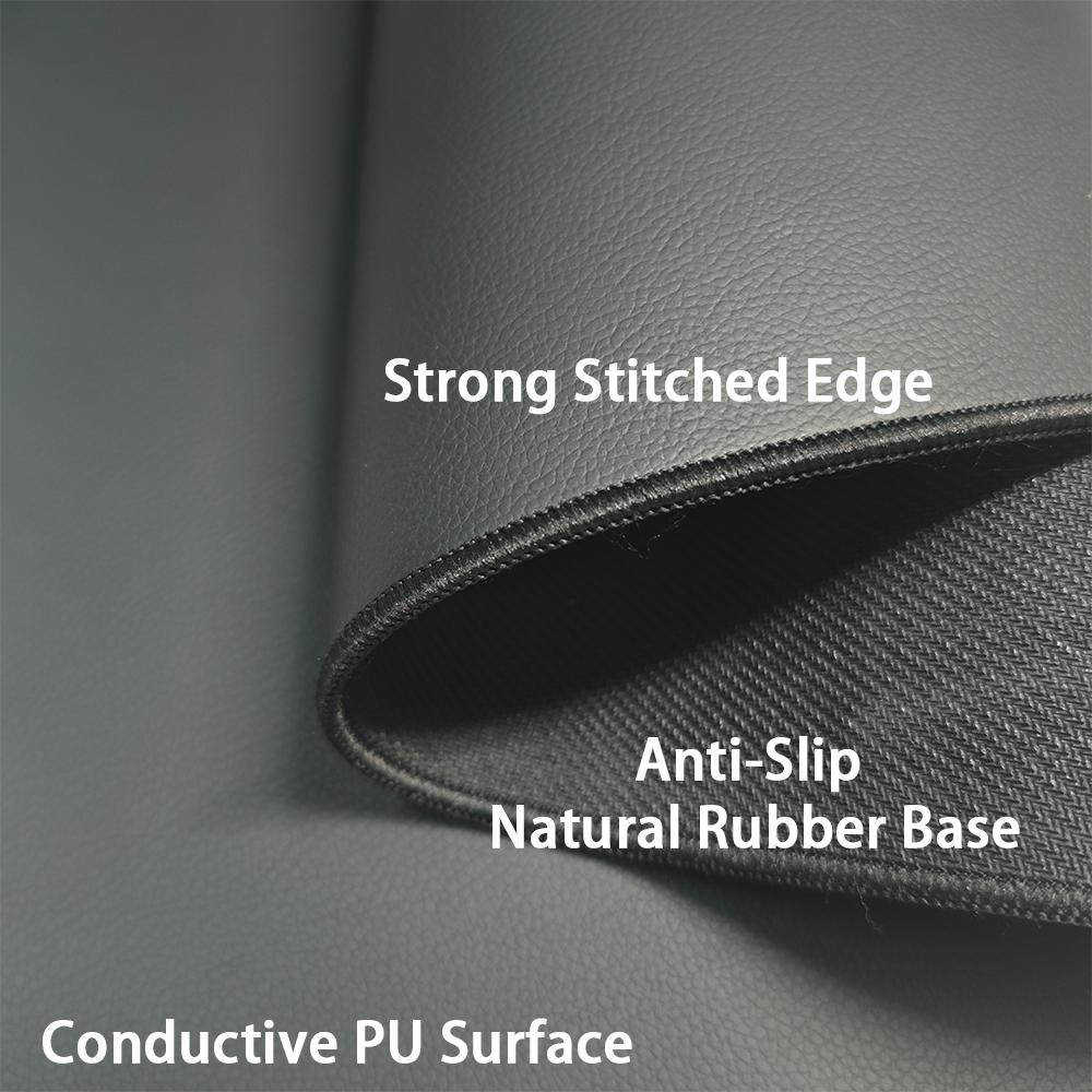 PU Leather Conductive Grounding Mat, Anti-Static ESD Protection Earthing Pad for Desk or Floor Use, Factory Direct Supply