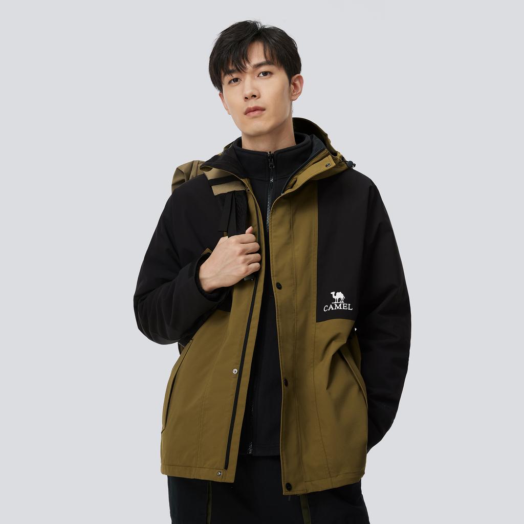 CAMEL Waterproof, Windproof, Breathable, Abrasion Resistant, Thermal Windbreaker Jacket Unisex 733CA18003