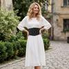 Euro-American Aesthetic Corset Belt Black Waistband Fashion Waist Stretch Cummerbunds  Unisex