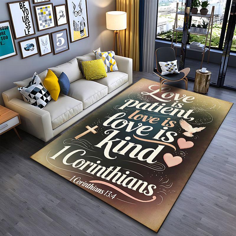 Love Is Patient 1 Corinthians suitable as a non-slip mat for the living room or bedroom sofa
