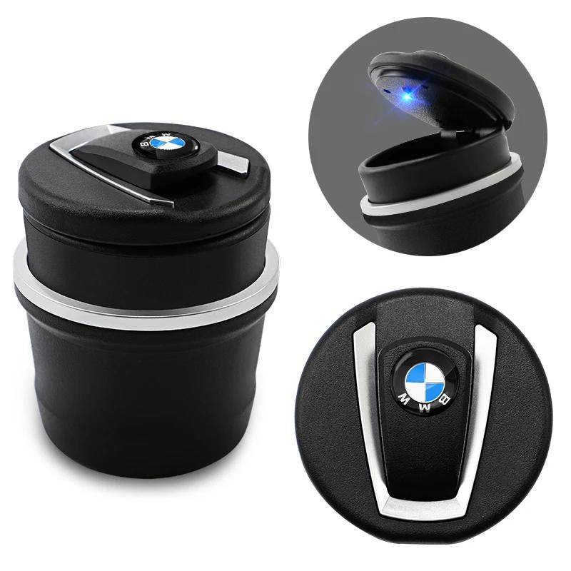 Car Sticker New Car Portable LED Ashtray With Blue Light Car Styling Smokeless Ash Tray For BMW E34 E36 E60 E90 E46 E39 E70 F10