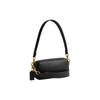 COACH Avery 20 Metal Logo Zip Closure Leather Crossbody Shoulder Bag Small Women Black