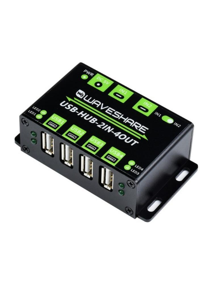 Industrial Grade USB HUB, Extending 4x USB 2.0 Ports, Switchable Dual Hosts