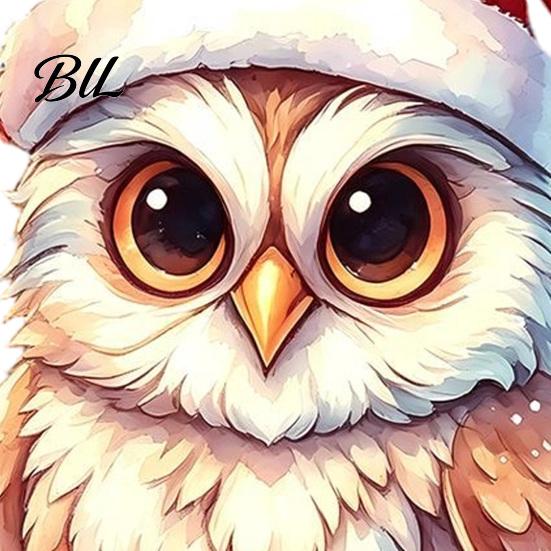 Outdoor Holiday Window Art Christmas Owl Static Cling Decal, Waterproof PVC Decorative Sticker, Easy Seasonal Festive Wall Apply Sticker for