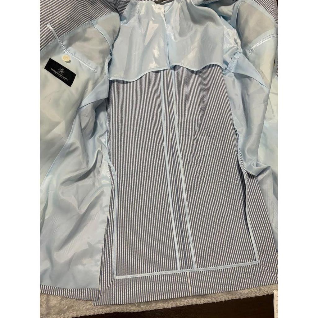 Used [Luigi Zanielli] Tailored Jacket Striped Seersucker Men's