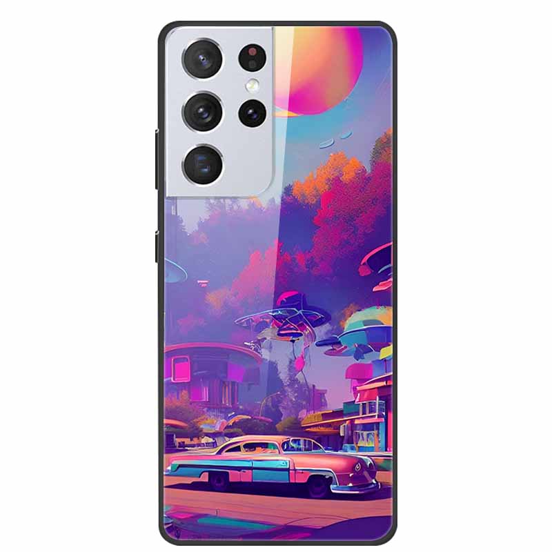 For Samsung Galaxy S25 Ultra Tempered Glass Case Back Cover Hard Phone Cases for SamsungS25 ULTRA Fundas Fashion Protector Coque
