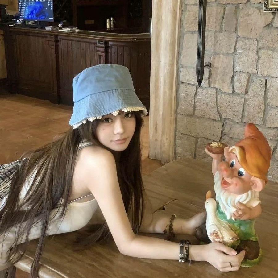 Ретро Женская Джинсовая Панама, Корейский Стиль, Премиум, Универсальная, Большого Размера для Защиты от Солнца и Эффекта Стройности