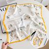 Hangzhou silk women's spring and autumn versatile pink small floral pastoral 71 small square scarf imitation silk scarf thin silk scarf