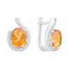 Серебряные серьги с Натуральным золотим кварцем, фианитами (2165873)