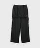 SINOON Drawstring Layered Skirt Pants (Deep Gray)