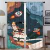 Шторы для гостиной Штора для комнаты 2 панели Картон Астронавт Жалюзи Хэллоуин Украшение Домашний интерьер Шторы