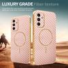 For Samsung Galaxy A15 5G Phone Case Carbon Fiber Textured Electroplated TPU Back Cover