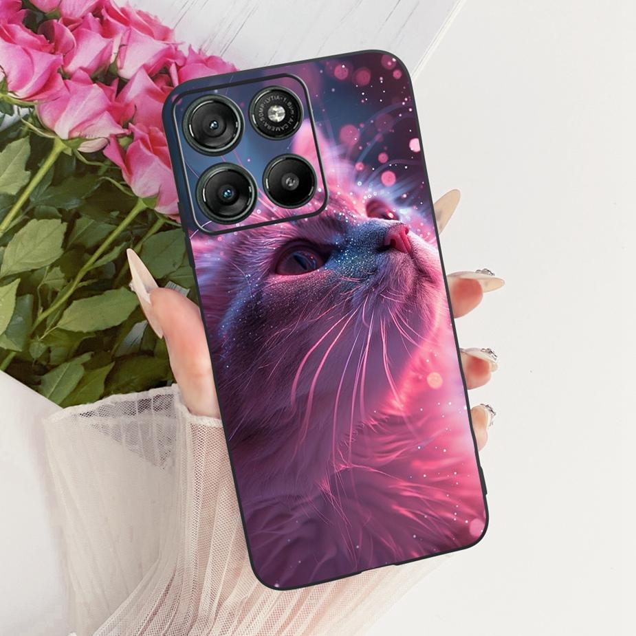 Для Motorola Moto G15 G17 Чехол-аккумулятор Милый Кот Модный Расписной Чехол Мягкий ТПУ Чехол для Телефона Для Moto G17 Power MotoG15 MotoG17 Чехол