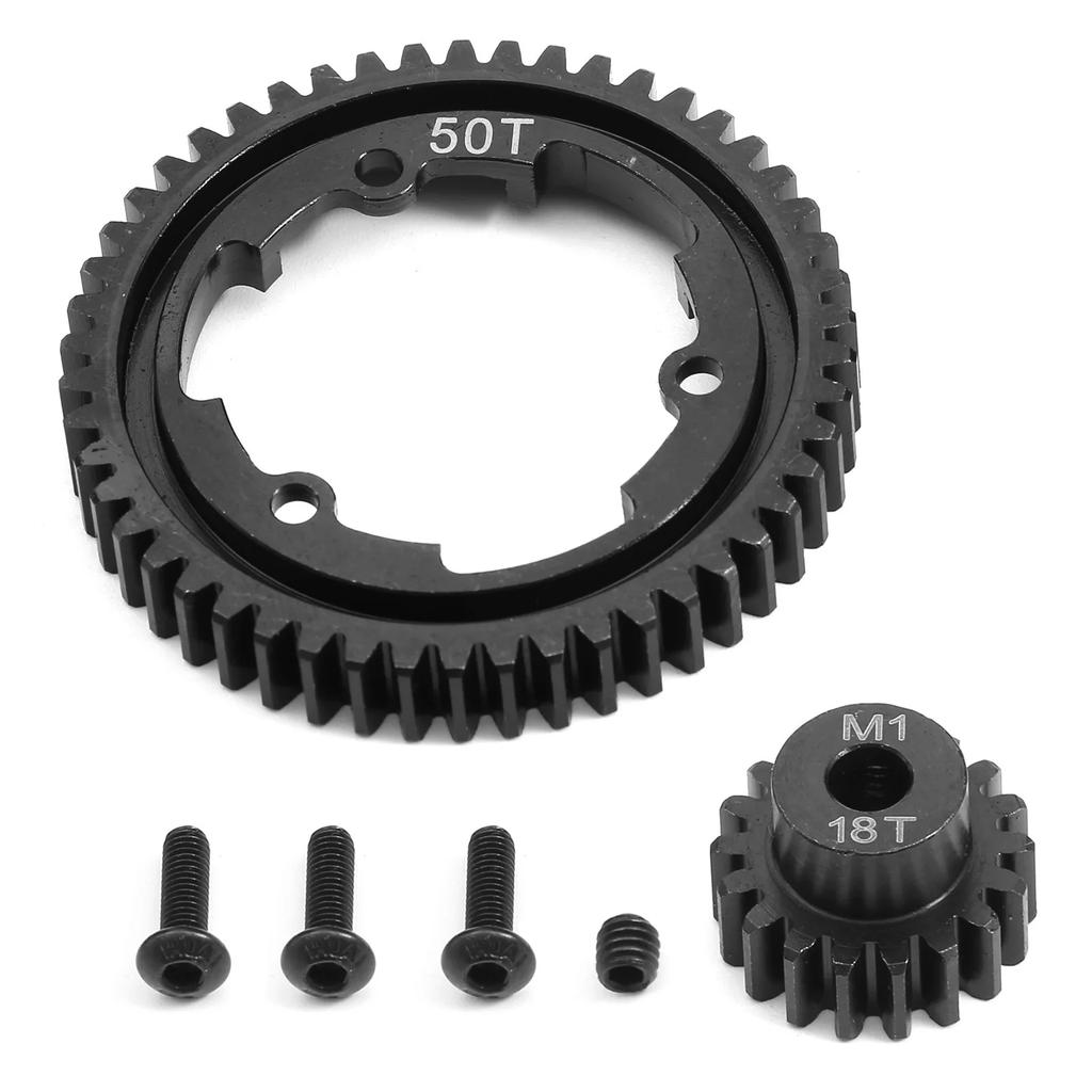 Steel 46T 50T 52T 54T Spur Gear with M1 18T Pinion Gear 6447 6449 for Traxxas 1/5 X-Maxx 1/7 XO-1 1/10 Maxx 1/10 E-REVO 2.0V