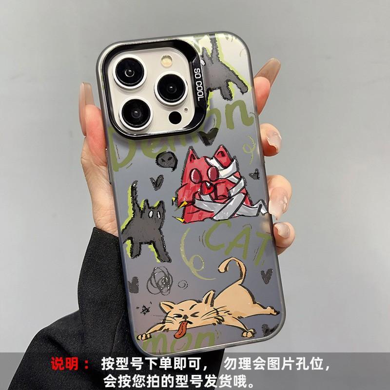 Применимо к чехлу для мобильного телефона iphone11pro новый ins стиль смешной 11plus жесткий чехол пара граффити кот и собака 11