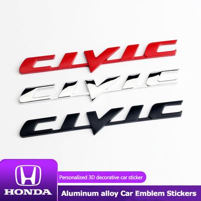 Наклейка на багажник автомобиля с логотипом Civic, алюминиевые декоративные аксессуары для Civic Fit Jazz Accord Pilot CRV Odyssey Passport City ZR-V