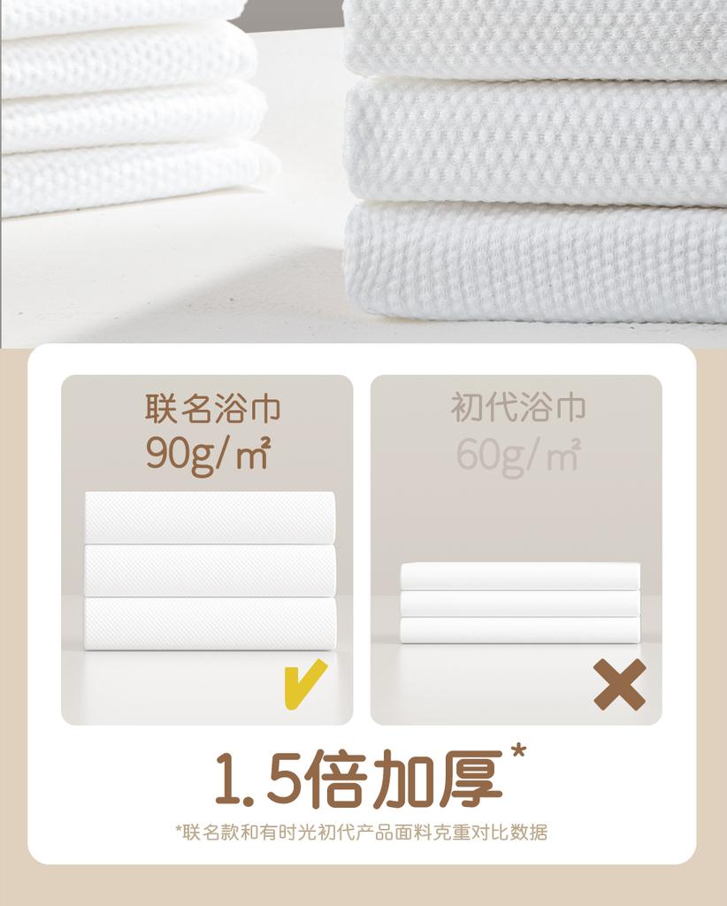 Disposable Non-Compressed Folding Bath Towels (Set of 10)
