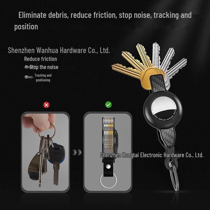 Алюминиевый органайзер для ключей с трекером Airtag и пряжкой для хранения на открытом воздухе