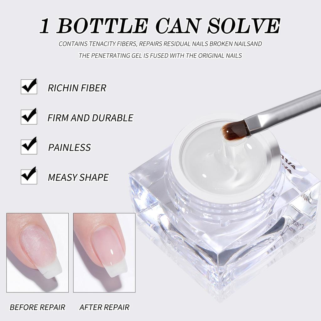 Гель для восстановления волокон ногтей, быстрое восстановление остаточного ломкого ногтя, специальный фототерапевтический гель для укрепления, придания формы