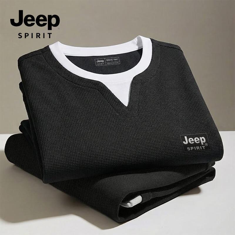 Мужская футболка с длинным рукавом JEEP SPIRIT, имитация двух предметов