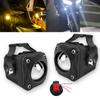 Mini Motorcycle Auxiliary LED Headlights Dual Color Spotlights Motorbike Projector Fog Light Front Driving Lamps