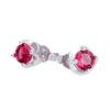 Korean-Inspired Temperament Red Zircon Silver-Plated Earrings for Women