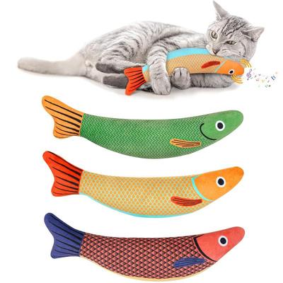 Игрушка для кошек Кошачья мята 3D-симуляция рыбы Золотая рыбка Игрушки для котят Подушка Интерактивная звучащая кошка Жевательная игрушка для укуса Мягкие игрушки Товары для кошек