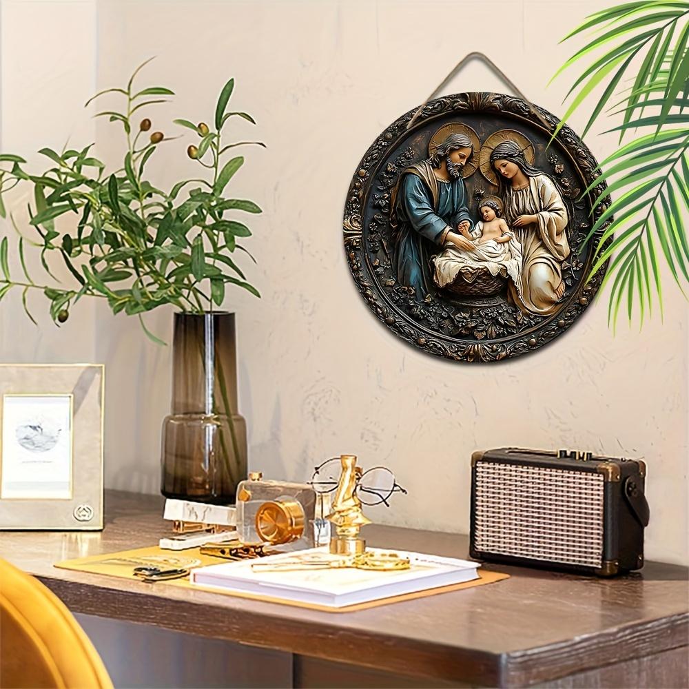 5 шт. очаровательных круглых деревянных рождественских знаков диаметром 7,87 дюйма — идеально подходят для венков, входной двери и домашнего декора | Идеальный подарок для друзей и семьи