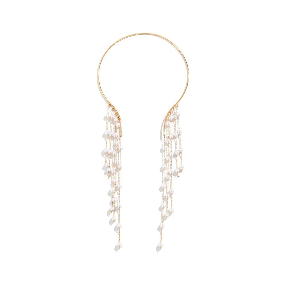 Искусственный жемчуг Длинная кисточка Звезда Ожерелье Грудь Цепь Открытые торки Чокер Ювелирные изделия Подарок