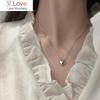 925 Sterling Sliver Love Necklace for Women Simple Heart Shaped Box Chain Female Niche Clavicle Chain Jewelry