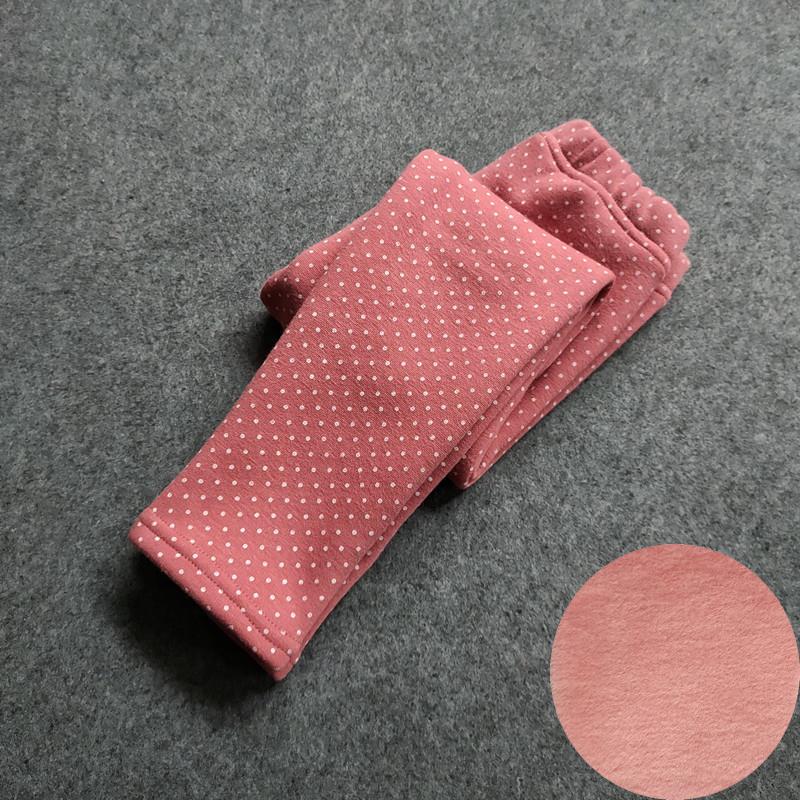 Autumn Winter Kids Pants Small Dot Plus Velvet Girls Leggings Children's Girl Cotton Stretch Trousers Children Clothing
