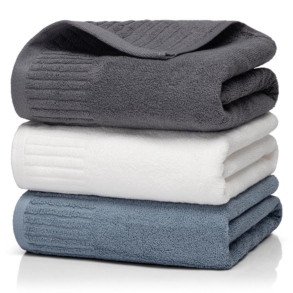 Bath towel 3-piece set 100 cotton plain stylish Nordic design quick-drying 70140cm large size suitable home hotels commercial use sports more usable
