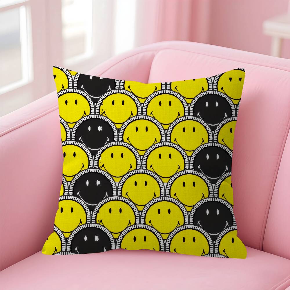 Anime Smile fun cute Cushion Cover Inches Farmhouse Decor Home Throw Pillow Covers for Couch Decorations