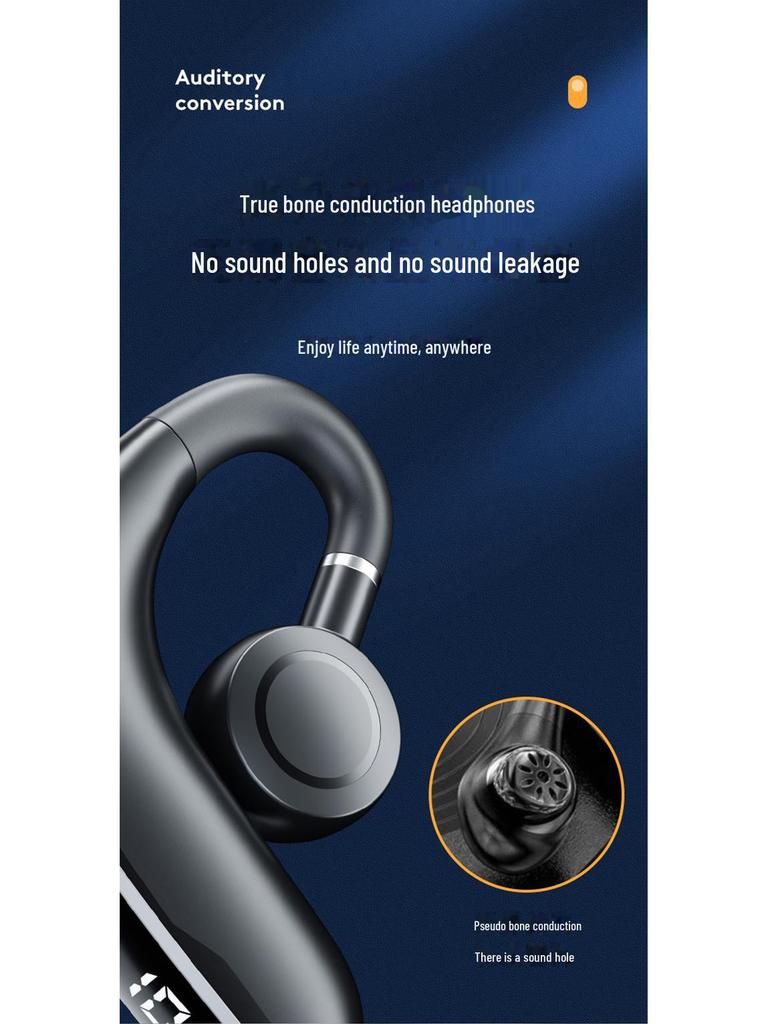 Гарнитура W8 Bluetooth с костной проводимостью и цифровым дисплеем для занятий спортом и бизнеса