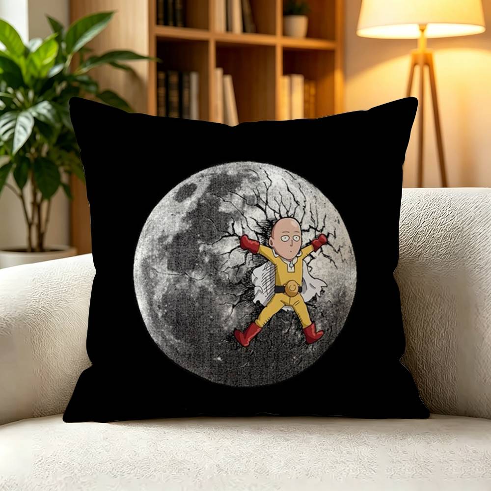 CCool Saitama One Punch Man Anime Square DoubleSided printed Pillow Case Bedroom Bedside Pillow Sofa Cushion Cover